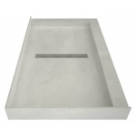 Redi Trench 34 x 48 Shower Pan Center Designer PC Trench Drain R Dual Curb