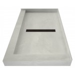 Redi Trench 34 x 48 Shower Pan Center Designer OB Trench Drain R Dual Curb