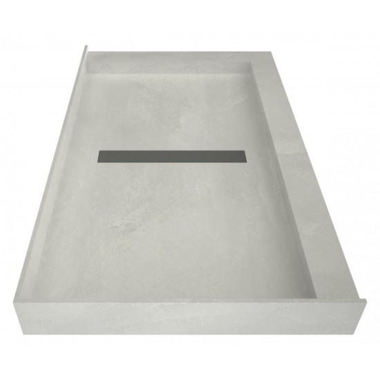 Redi Trench 34 x 48 Shower Pan Center Tileable Trench Drain R Dual Curb