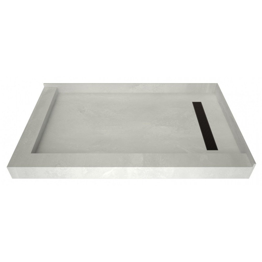 Redi Trench 34 x 48 Shower Pan Right OB Trench L Dual Curb