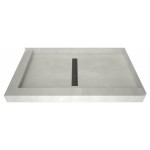 Redi Trench 34 x 60 Shower Pan Center Designer BN Linear Drain L Dual Curb