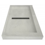 Redi Trench 34 x 60 Shower Pan Center Designer BN Linear Drain L Dual Curb