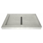 Redi Trench 34 x 60 Shower Pan Center Tileable Linear Drain L Dual Curb