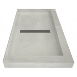Redi Trench 34 x 60 Shower Pan Center Tileable Linear Drain L Dual Curb