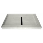 Redi Trench 34 x 60 Shower Pan Center Designer MB Trench Drain R Dual Curb