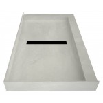 Redi Trench 34 x 60 Shower Pan Center Designer MB Trench Drain R Dual Curb