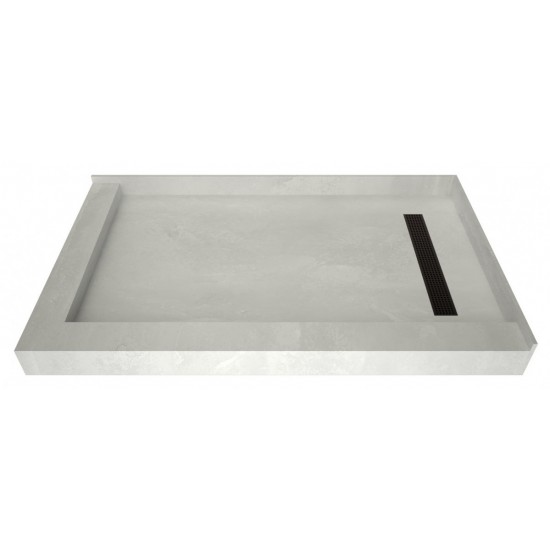 Redi Trench 34 x 60 Shower Pan Right OB Trench L Dual Curb