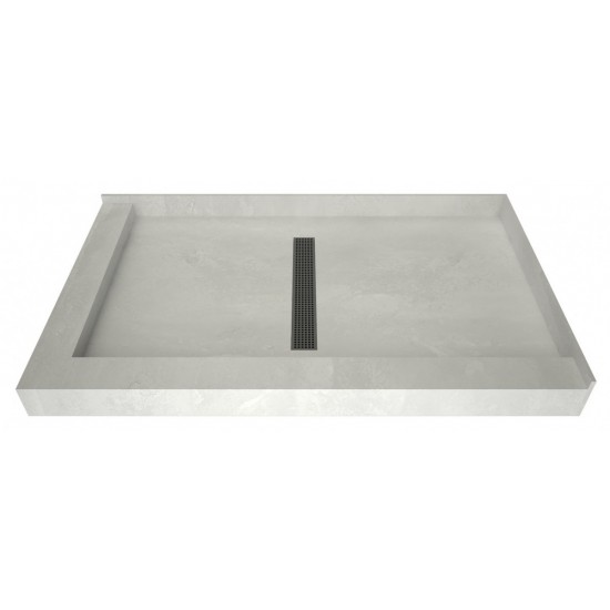 Redi Trench 36 x 48 Shower Pan Center Designer BN Linear Drain L Dual Curb