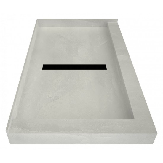 Redi Trench 36 x 48 Shower Pan Center Designer MB Linear Drain L Dual Curb