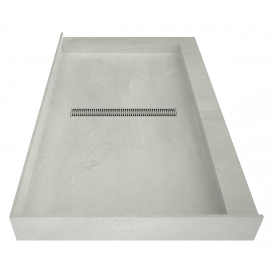 Redi Trench 36 x 48 Shower Pan Center Designer PC Trench Drain R Dual Curb