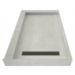 Redi Trench 36 x 72 Shower Pan Right BN Trench L Dual Curb