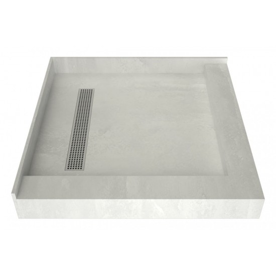 Redi Trench 42 x 42 Shower Pan Left PC Trench R Dual Curb