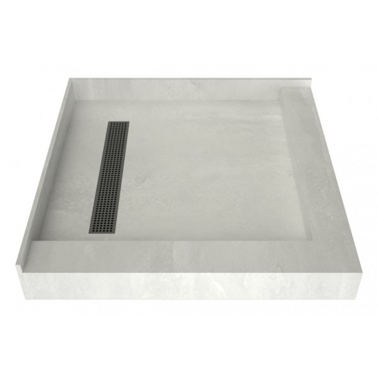 Redi Trench 42 x 42 Shower Pan Left BN Trench R Dual Curb