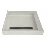 Redi Trench 42 x 42 Shower Pan Left BN Trench R Dual Curb