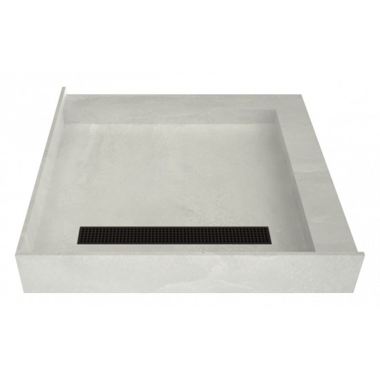 Redi Trench 42 x 42 Shower Pan Left OB Trench R Dual Curb