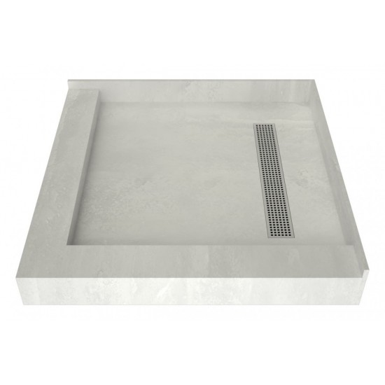 Redi Trench 42 x 42 Shower Pan Right PC Trench L Dual Curb