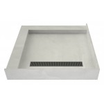 Redi Trench 42 x 42 Shower Pan Right BN Trench L Dual Curb