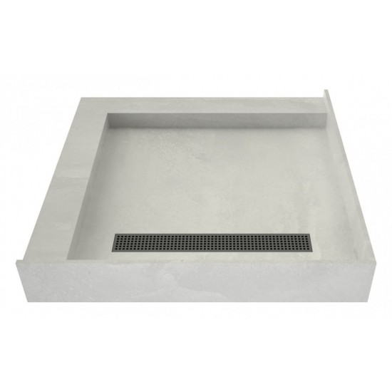 Redi Trench 42 x 42 Shower Pan Right BN Trench L Dual Curb