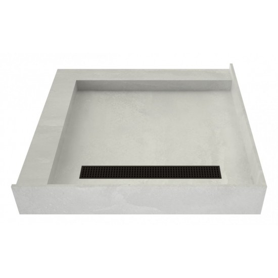 Redi Trench 42 x 42 Shower Pan Right OB Trench L Dual Curb
