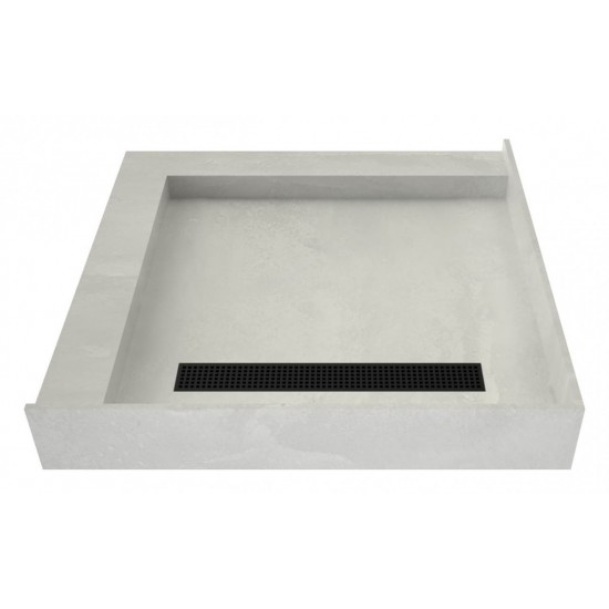 Redi Trench 42 x 42 Shower Pan Right MB Trench L Dual Curb