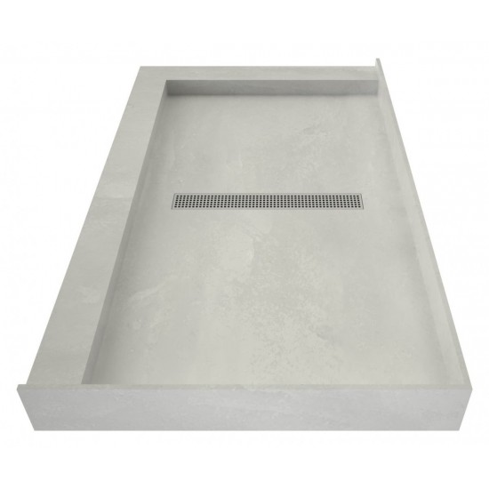 Redi Trench 42 x 60 Shower Pan Center Designer PC Linear Drain L Dual Curb