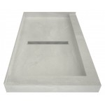 Redi Trench 42 x 60 Shower Pan Center Designer PC Linear Drain L Dual Curb