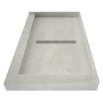 Redi Trench 42 x 60 Shower Pan Center Designer PC Trench Drain R Dual Curb