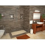 Redi Trench 48 x 72 Shower Pan Back Tileable Trench L Dual Curb