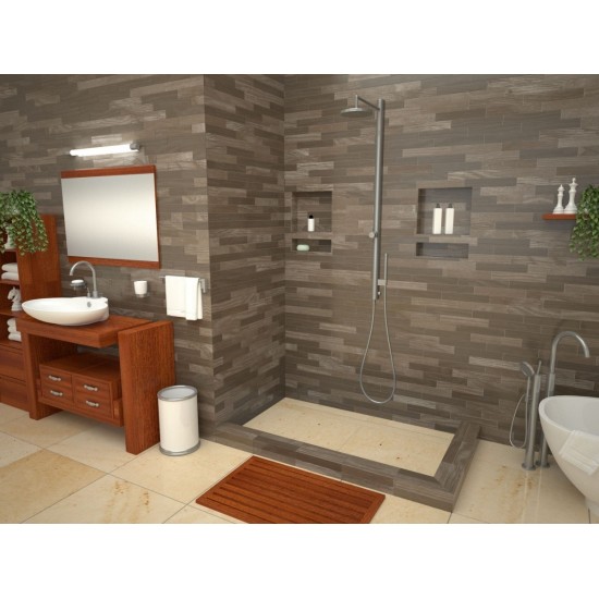 Redi Trench 48 x 72 Shower Pan Back Tileable Trench R Dual Curb