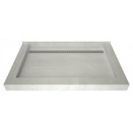 Redi Trench 34 x 48 Shower Pan Back Designer PC Linear Drain Triple Curb