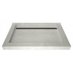 Redi Trench 34 x 48 Shower Pan Back Designer BN Linear Drain Triple Curb