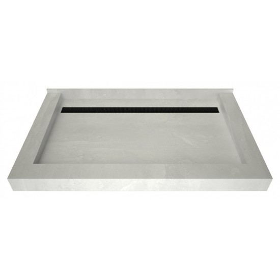 Redi Trench 34 x 48 Shower Pan Back Designer MB Linear Drain Triple Curb