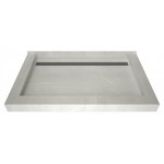 Redi Trench 34 x 48 Shower Pan Back Solid BN Linear Drain Triple Curb