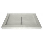 Redi Trench 34 x 48 Shower Pan Center Designer PC Linear Drain Triple Curb