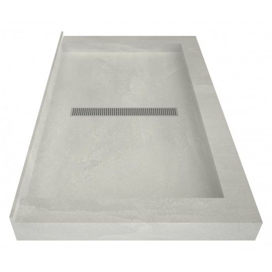 Redi Trench 34 x 48 Shower Pan Center Designer PC Linear Drain Triple Curb