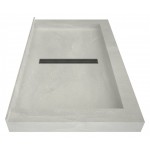 Redi Trench 34 x 48 Shower Pan Center Designer BN Linear Drain Triple Curb