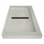 Redi Trench 34 x 48 Shower Pan Center Designer OB Linear Drain Triple Curb