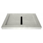 Redi Trench 34 x 48 Shower Pan Center Designer MB Linear Drain Triple Curb