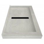 Redi Trench 34 x 48 Shower Pan Center Designer MB Linear Drain Triple Curb