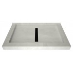 Redi Trench 34 x 60 Shower Pan Center Designer MB Trench Drain Triple Curb