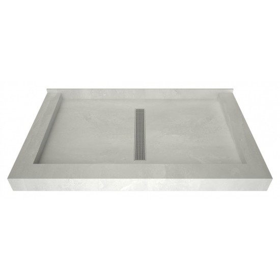 Redi Trench 36 x 48 Shower Pan Center Designer PC Linear Drain Triple Curb