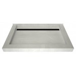 Redi Trench 48 x 72 Shower Pan Back Designer MB Linear Drain Triple Curb