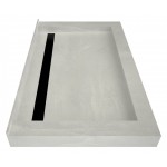 Redi Trench 48 x 72 Shower Pan Back Designer MB Linear Drain Triple Curb