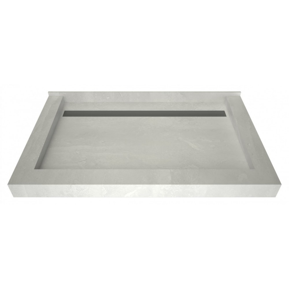 Redi Trench 48 x 72 Shower Pan Back Solid BN Linear Drain Triple Curb