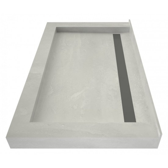 Redi Trench 48 x 72 Shower Pan Back Solid BN Linear Drain Triple Curb