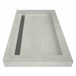 Redi Trench 48 x 72 Shower Pan Back Solid BN Linear Drain Triple Curb