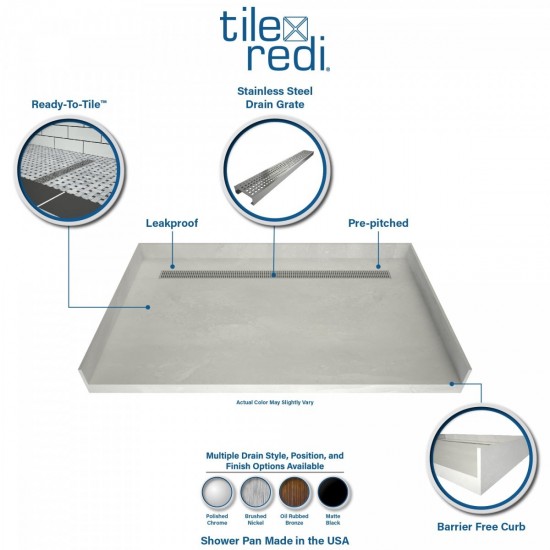 Redi Trench 42 x 63 Barrier Free Shower Pan Back MB Trench