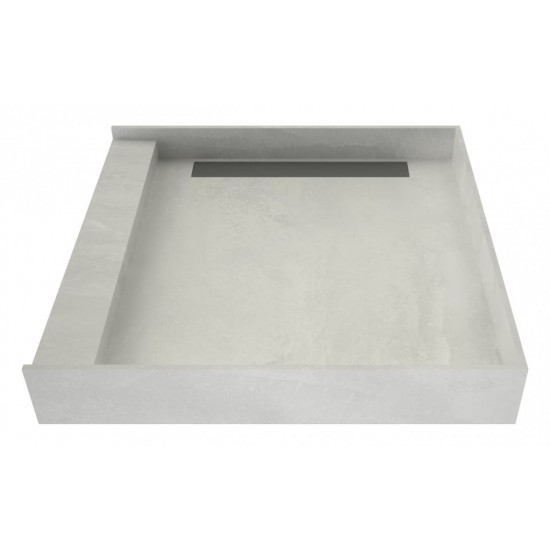 WonderFall Trench 36 x 36 Single Curb Shower Pan Left Drain