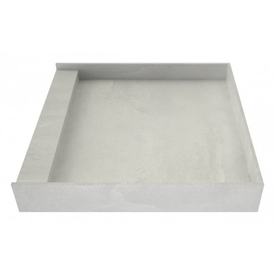 WonderFall Trench 36 x 36 Single Curb Shower Pan Right Drain