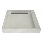 WonderFall Trench 36 x 36 Single Curb Shower Pan Right Drain